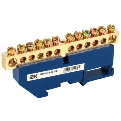 Neutral bus bar with DIN-Izolator SHNI-8x12-12-D-S