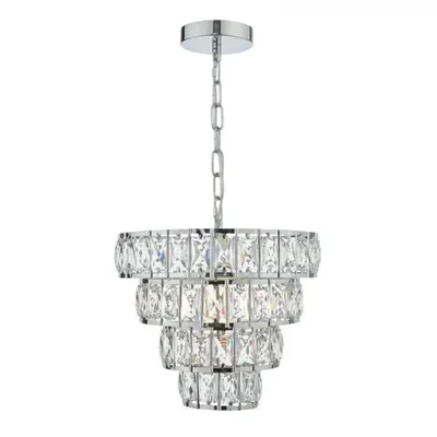Lampa suspendata Cerys Single Pendant Polished Chrome Crystal