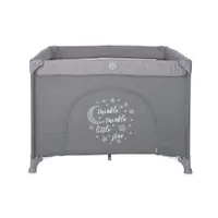 Tarc de joaca pentru copii Lorello Sunny Playground Cool Grey Star deschidere laterala cu fermoar, geanta de transport