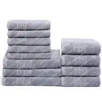 Set 12 Prosoape Premium Bumbac 100%, 550g m ², pentru Maini, Fata E i Corp - Gri