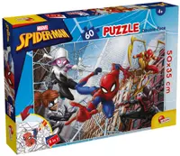 Puzzle cu două fețe Lisciani de colorat din 60 piese - Omul Păianjen în acțiune
