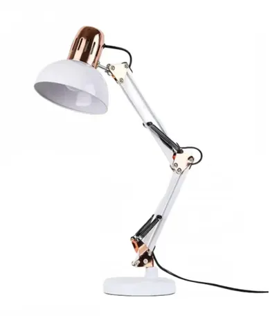 Lampa profesionala pentru masa de manichiura sau pentru birou, cu suport, reglabila, culoare alb/bronz