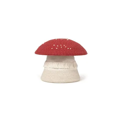 Coș de jucării pentru copii roșu-crem din material textil ø 38x33 cm Big Mushroom – Lorena Canals