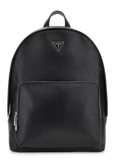 Rucsac de piele ecologica cu textura Saffiano Mllano - Negru