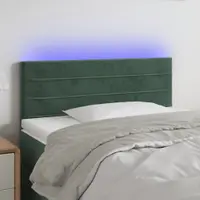 Gossi tablie de pat cu led, verde inchis, 80x5x78/88 cm, catifea