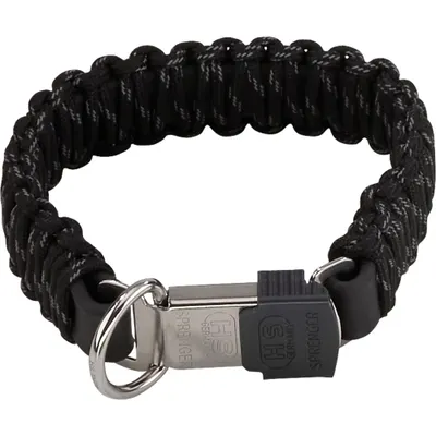 Zgarda Herm.Sprenger Paracord neagra cu eliberare rapida - 60 cm