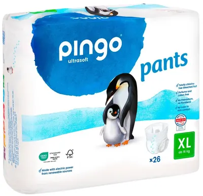 Scutece chilotei Pingo Ultrasoft - XL, mărimea 6, 16 kg, 26 buc.