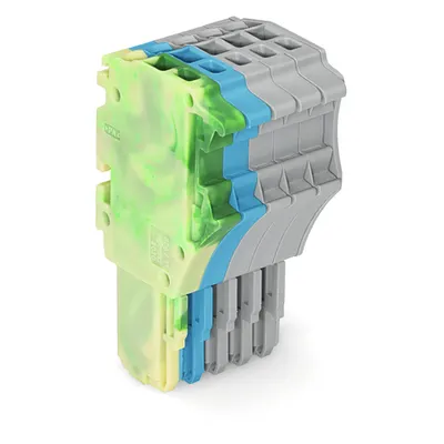1-conductor female plug; 1.5 mm²; 5-pole; 1,50 mm²; green-yellow, blue, gray