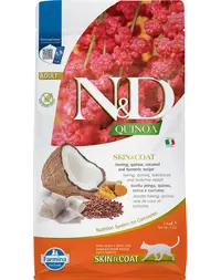 FARMINA N&D Quinoa Adult Cat Skin&Coat Hrana uscata pisici adulte, cu hering si cocos 1,5 kg