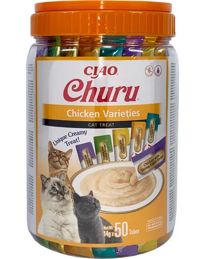 INABA Churu Variety Chicken Mix recompense cu pui pentru pisici 50x14g (700g)