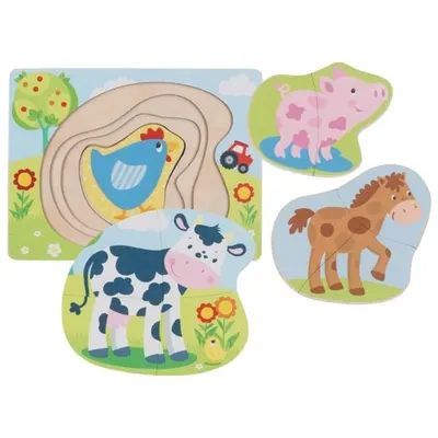 Puzzle stratificat - Ferma - 10 piese