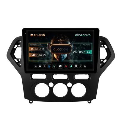 Navigatie 2K Ford Mondeo (2007-2010) Clima Manuala, Android, S-Quadcore 4GB RAM + 64GB ROM, 10.36 Inch - AD-BGS100042K+AD-BGRKIT126