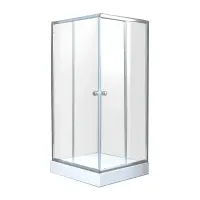Cabina de dus 80x80 cm, profile crom, patrata, usi culisante, Invena Parla