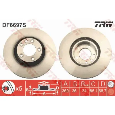 Disc frana TRW DF6697S