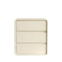 Comodă din MDF și piele PU &ndash; 3 sertare, 55x40x61 cm-White