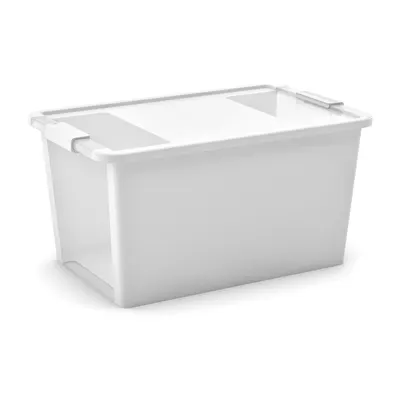 Cutie de depozitare albă din plastic cu capac 55x35x28 cm Bi-Box L – KIS