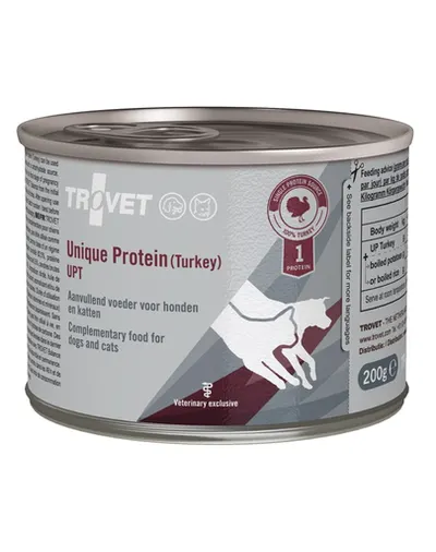 TROVET Unique Protein Turkey UPT 200 g monoproteina, caini si pisici