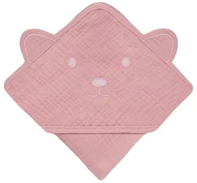 Prosop pentru bebeluși cu glugă Lionelo - 80 x 80 cm, Pink