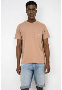 ’47 - Tricou cu buzunar aplicat Neyyan Micro - Maro deschis