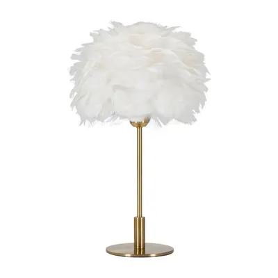 Veioză albă-aurie (înălțime 50 cm) Ball Feather – Mauro Ferretti