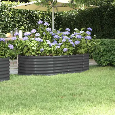 vidaXL Strat înălțat grădină 152x80x36 cm oțel galvanizat
