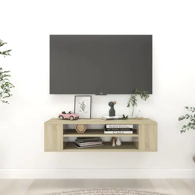 vidaXL Dulap TV suspendat, stejar Sonoma, 100x30x26,5 cm, PAL