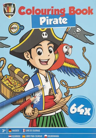 Carte de colorat Grafix Colouring - Pirații, A5, 64 file