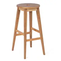 Scaun de bar în culoare naturală din lemn de arbore de cauciuc (înălțime șezut 75 cm) Club – Bonami Essentials