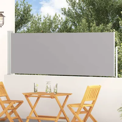 vidaXL Copertină laterală retractabilă de terasă, gri, 100 x 314 cm