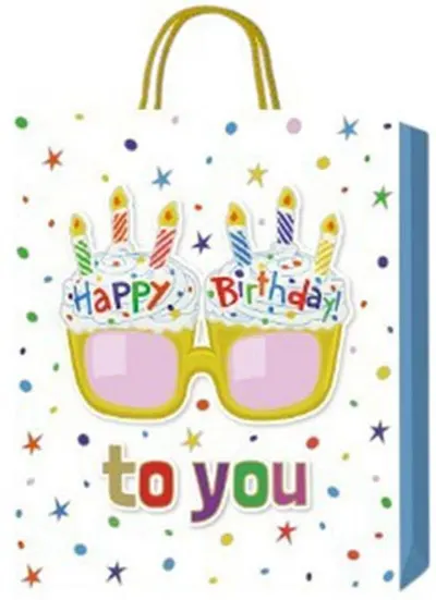 Pungă cadou 3D Happy Birthday - Brioșe, 26 х 32 х 10 cm
