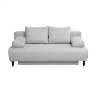 Canapea extensibila MARIA, 3 locuri, cu arcuri si lada depozitare, gri deschis, 195x97x76 cm