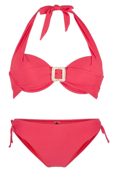 Costum de baie uni din doua piese 31459 - Rosu