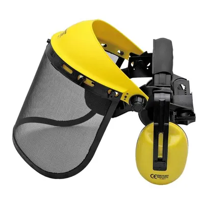 Set de protecție Premium - Căști antifonice și scut, galben