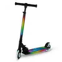 Trotineta pentru copii Kidwell Mido Black 3 in 1, pliabila, reglabila, cu 2 roti, cu iluminare LED incorporata, 5 ani+, pana la 100 kg