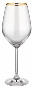 Pahare de vin Rakle - Avantgarde Gold Rim, set de 6, 490 ml