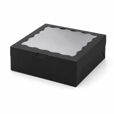 Cutie cu fereastră ondulată transparentă - negru (set 50 buc) - Default Title