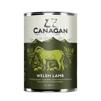 Hrana umeda pentru caini Canagan Grain Free cu miel si peste alb 400 g