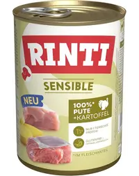 Hrană umedă câini alergici curcan și cartofi RINTI Sensible 400 g
