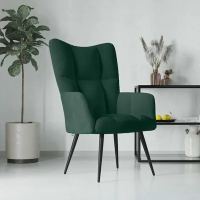 vidaXL Scaun de relaxare, verde închis, catifea