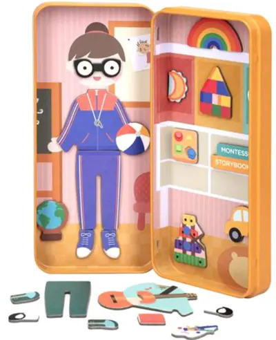 Puzzle magnetic in cutie metalica - Educatoare, 30 piese