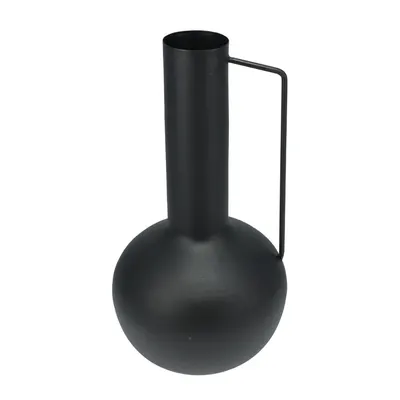 Vază decorativă, din zinc, culoarea negru, 17x17x34.5 cm