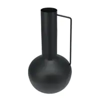 Vază decorativă, din zinc, culoarea negru, 17x17x34.5 cm