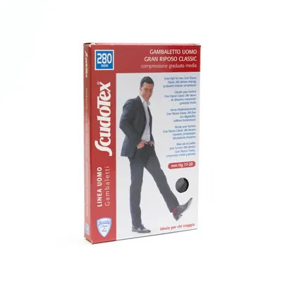 Scudotex S450 Ciorapi barbati, compresie forte 280 DEN, Nero, marimea 3 M, lungime gamba