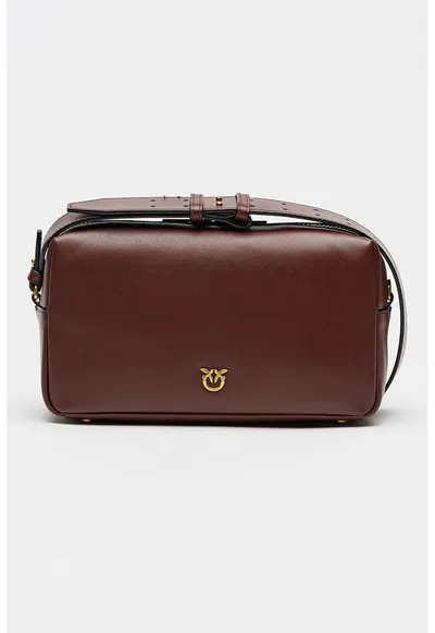 Geanta crossbody uni de piele - Rosu vintage
