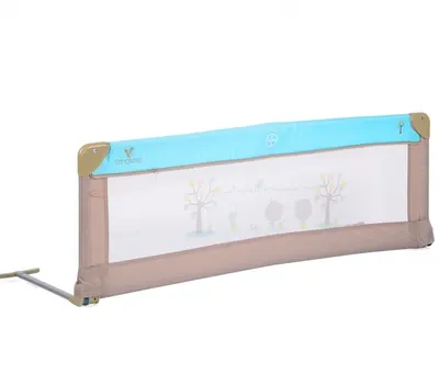 Bariera de protectie pentru pat copii Cangaroo Bed Rail Turquoise, Rabatabila la 180 grade, Usor de montat, Cadru metalic, Utilizare pat parinti sau pat tineret, Dimensiune 130x43 cm