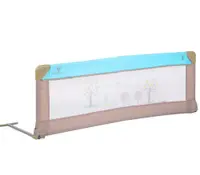 Bariera de protectie pentru pat copii Cangaroo Bed Rail Turquoise, Rabatabila la 180 grade, Usor de montat, Cadru metalic, Utilizare pat parinti sau pat tineret, Dimensiune 130x43 cm