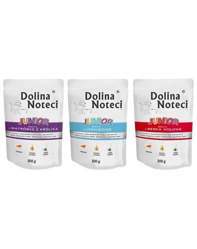 DOLINA NOTECI Junior Premium mix hrană câini junior 12x300g