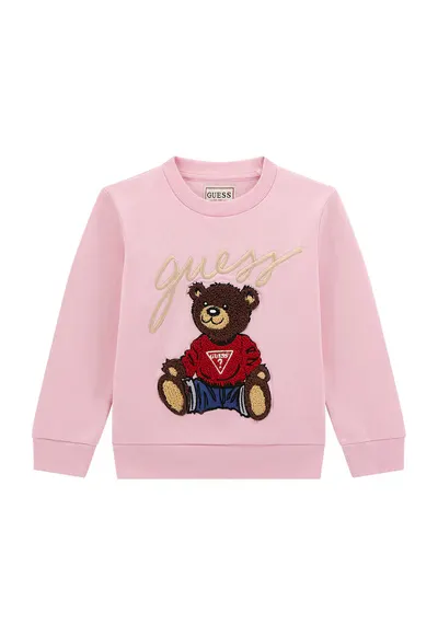 Bluza de trening din bumbac cu logo aplicat - Rosu/Maro/Roz pastel