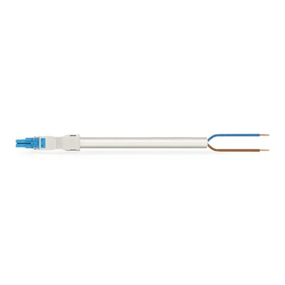 pre-assembled connecting cable; Eca; Socket/open-ended; 2-pole; Cod. I; H05Z1Z1-F 2 x 1,50 mm²; 7 m; 1,50 mm²; blue