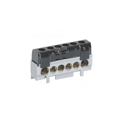 IP2X terminal block - phase (negru) - 1 x 10 to 35² - 5 x 6 to 25² - L. 62 mm